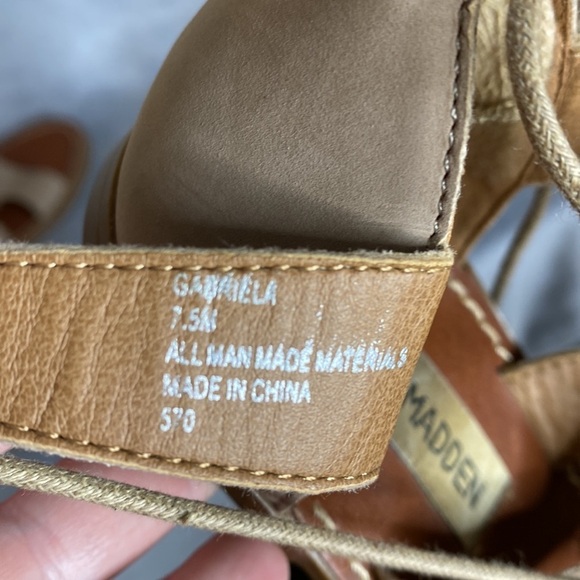Steve Madden Gabriela Lace Up Gladiator Suede Sandal Taupe Size 7.5 - Picture 8 of 9